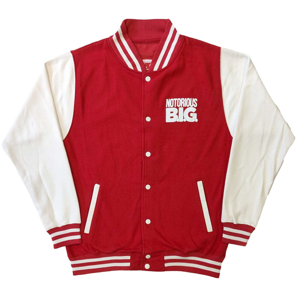 (XL, Red/White) Biggie Smalls Unisex Adult Reachstrings Varsity Jacket-image-OPC-PF6H7S7-NEW