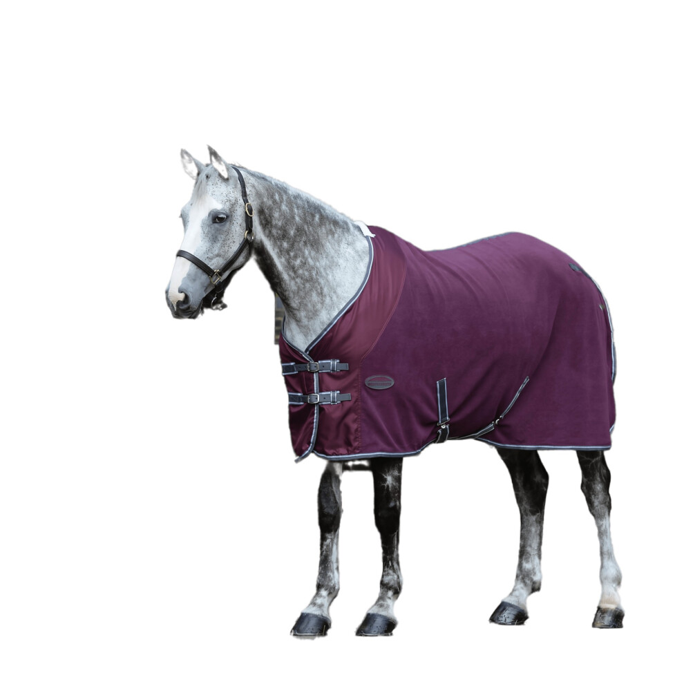 (6', Maroon/Grey/White) Weatherbeeta Fleece Cooler Standard Neck Turnout Rug