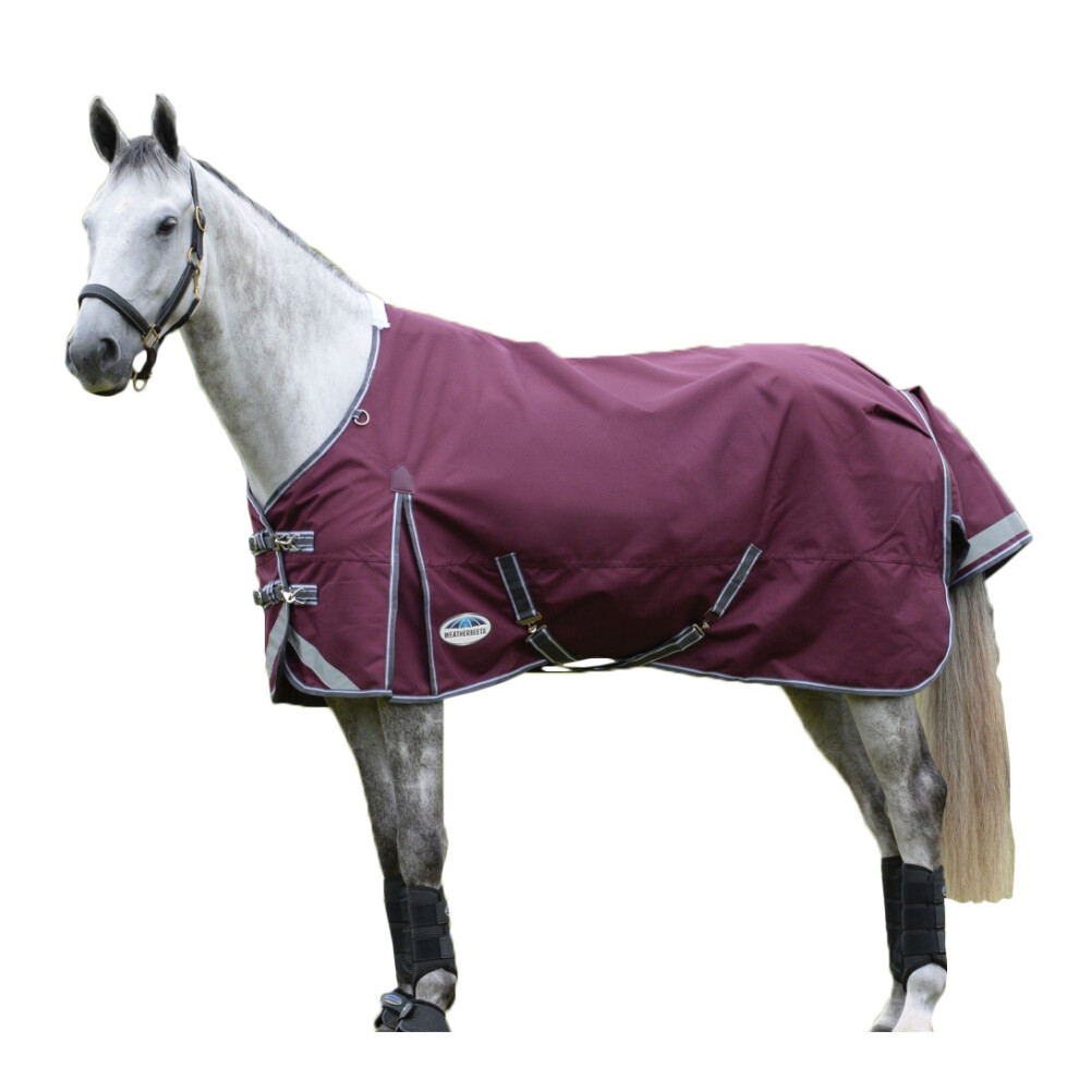 (5' 6", Maroon/Grey/White) Weatherbeeta Comfitec Plus Dynamic II Standard-Neck Medium Lightweight Horse Turnout Rug