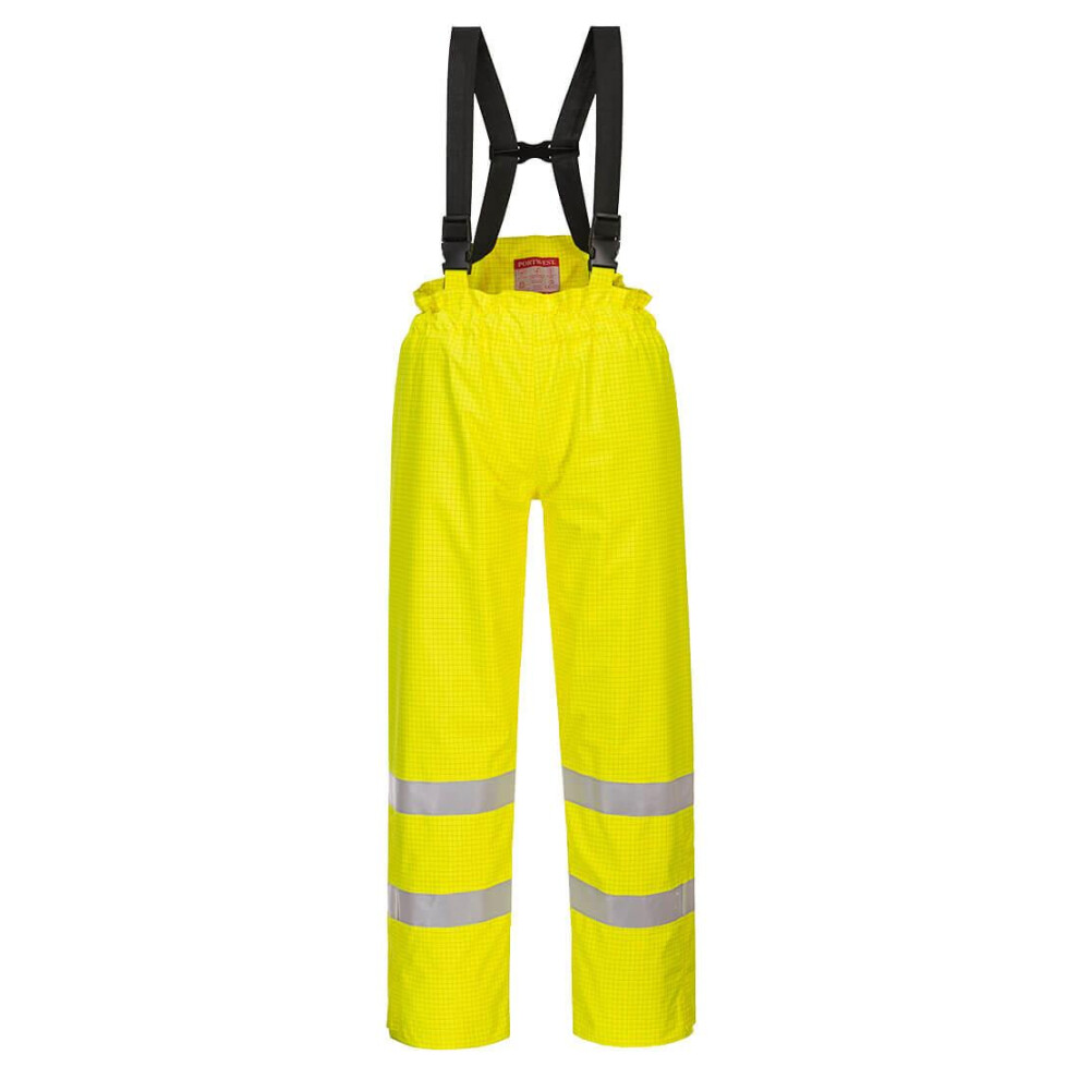 (M R, Yellow) Portwest Mens Hi-Vis Bizflame Rain Anti-Static Trousers