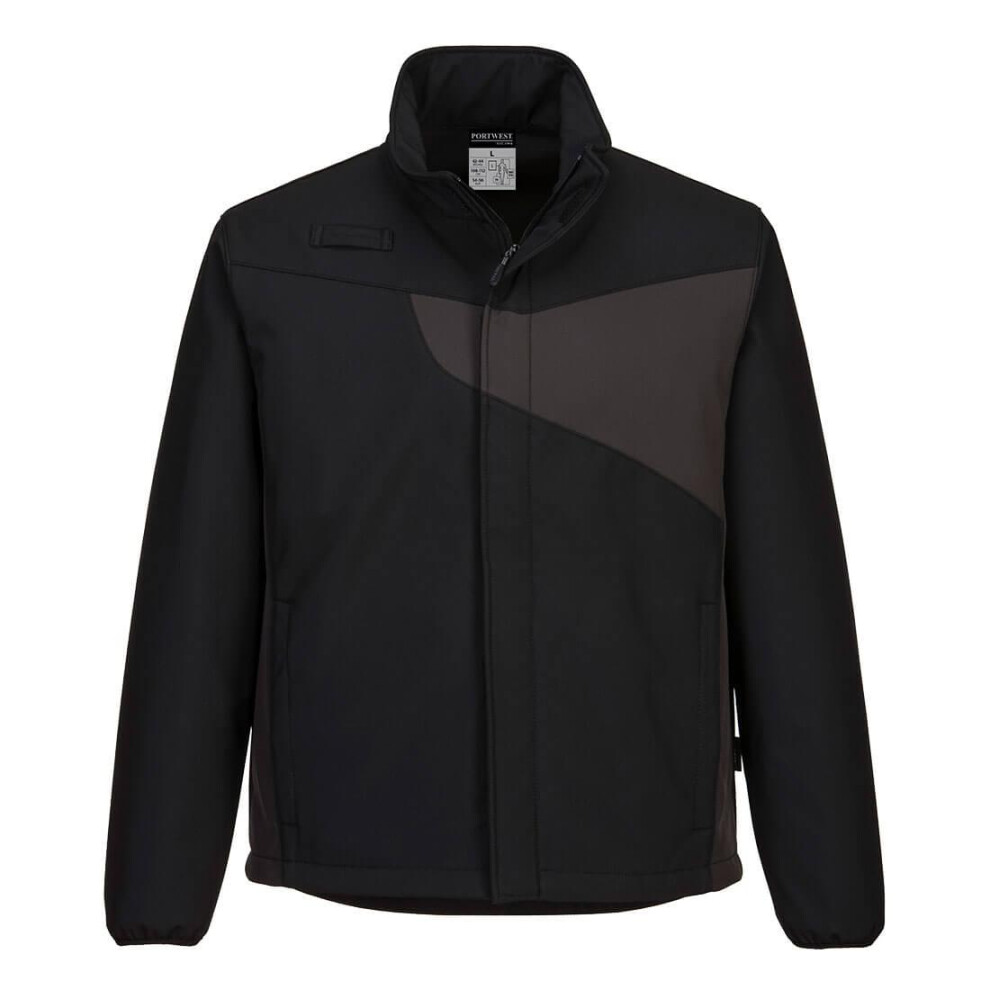 (S, Black/Zoom Grey) Portwest Mens PW2 Softshell Jacket