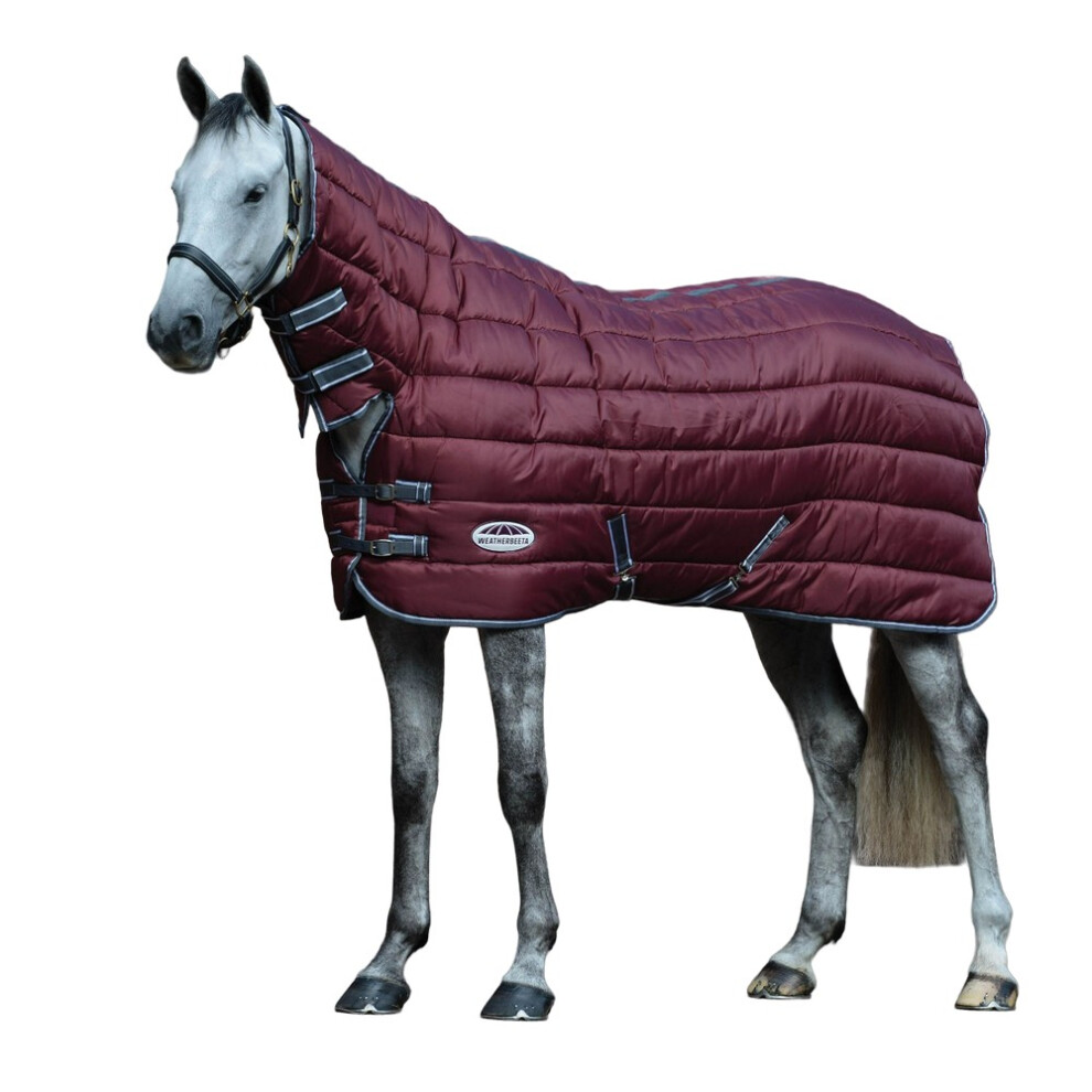 (7' 3", Maroon/Grey/White) Weatherbeeta Comfitec Combo Neck Channel Quilt Midweight Horse Stable Rug