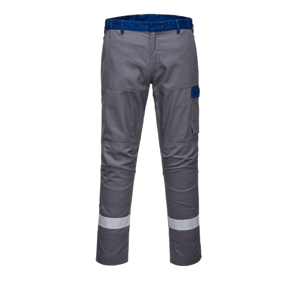 (42R 42, Grey) Portwest Mens Bizflame Ultra Two Tone Work Trousers