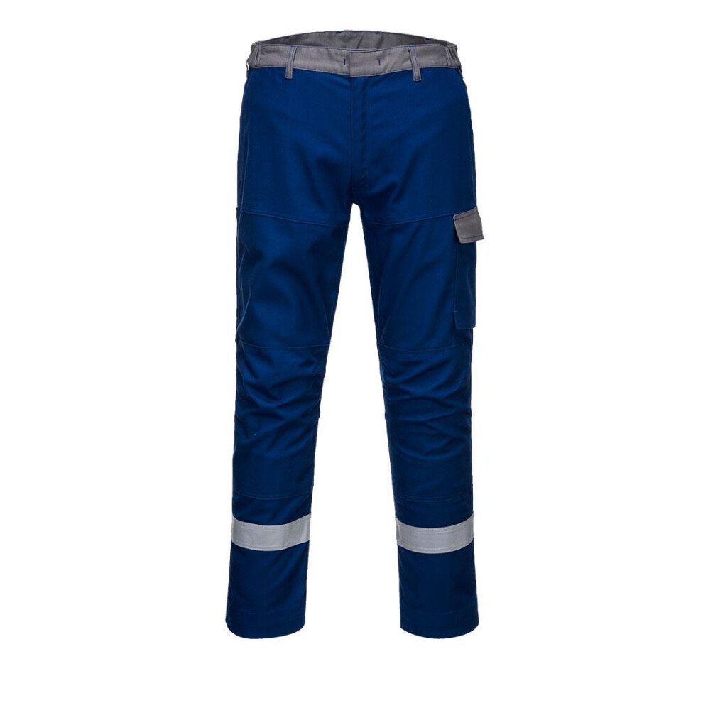 (32R 32, Royal Blue) Portwest Mens Bizflame Ultra Two Tone Work Trousers