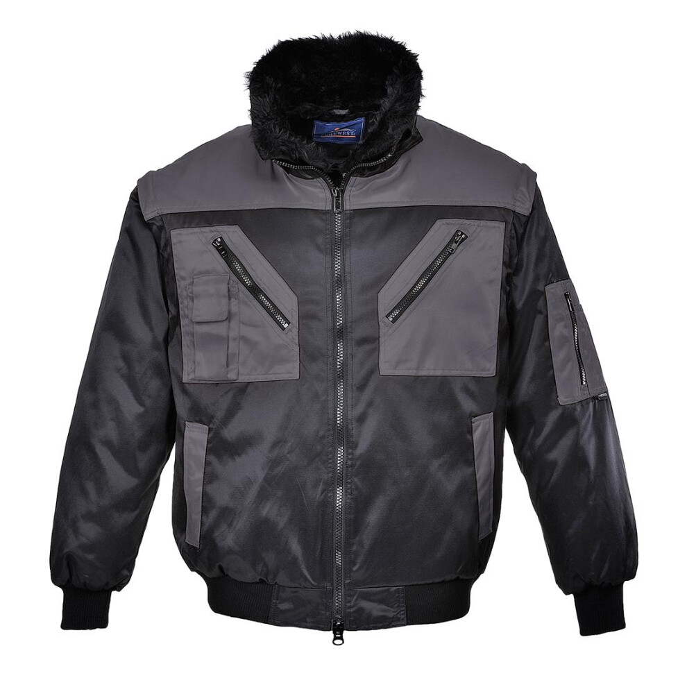 (5XL, Black/Grey) Portwest Mens Two Tone Pilot Jacket
