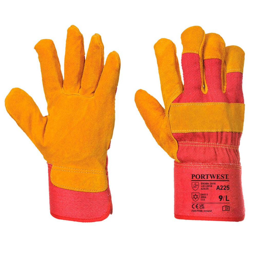 Portwest Unisex Adult A225 Fleece Lined Leather Rigger Gloves