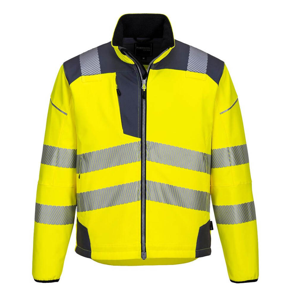 (XL, Yellow/Grey) Portwest Mens PW3 Softshell Hi-Vis Jacket