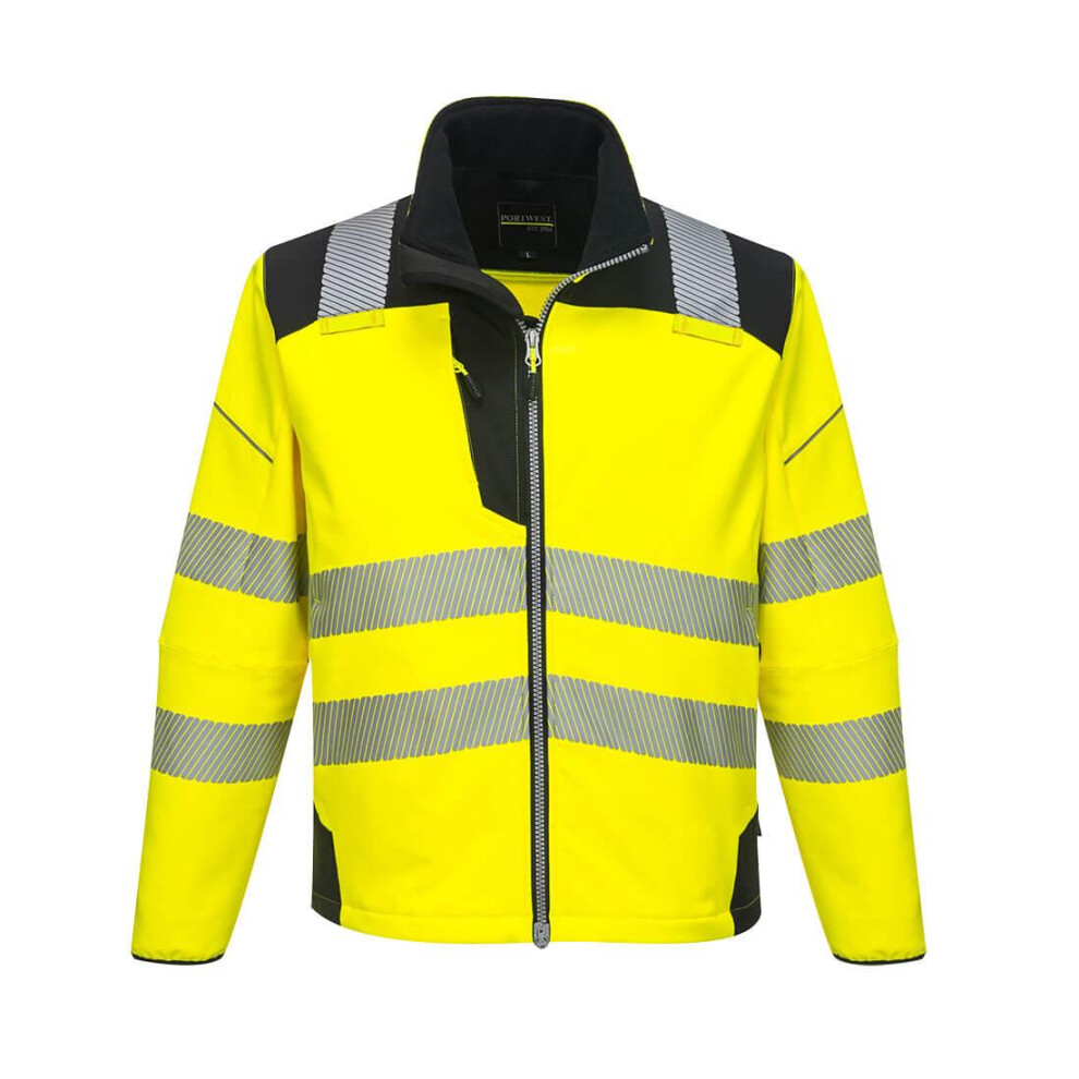 (5XL, Yellow/Black) Portwest Mens PW3 Softshell Hi-Vis Jacket