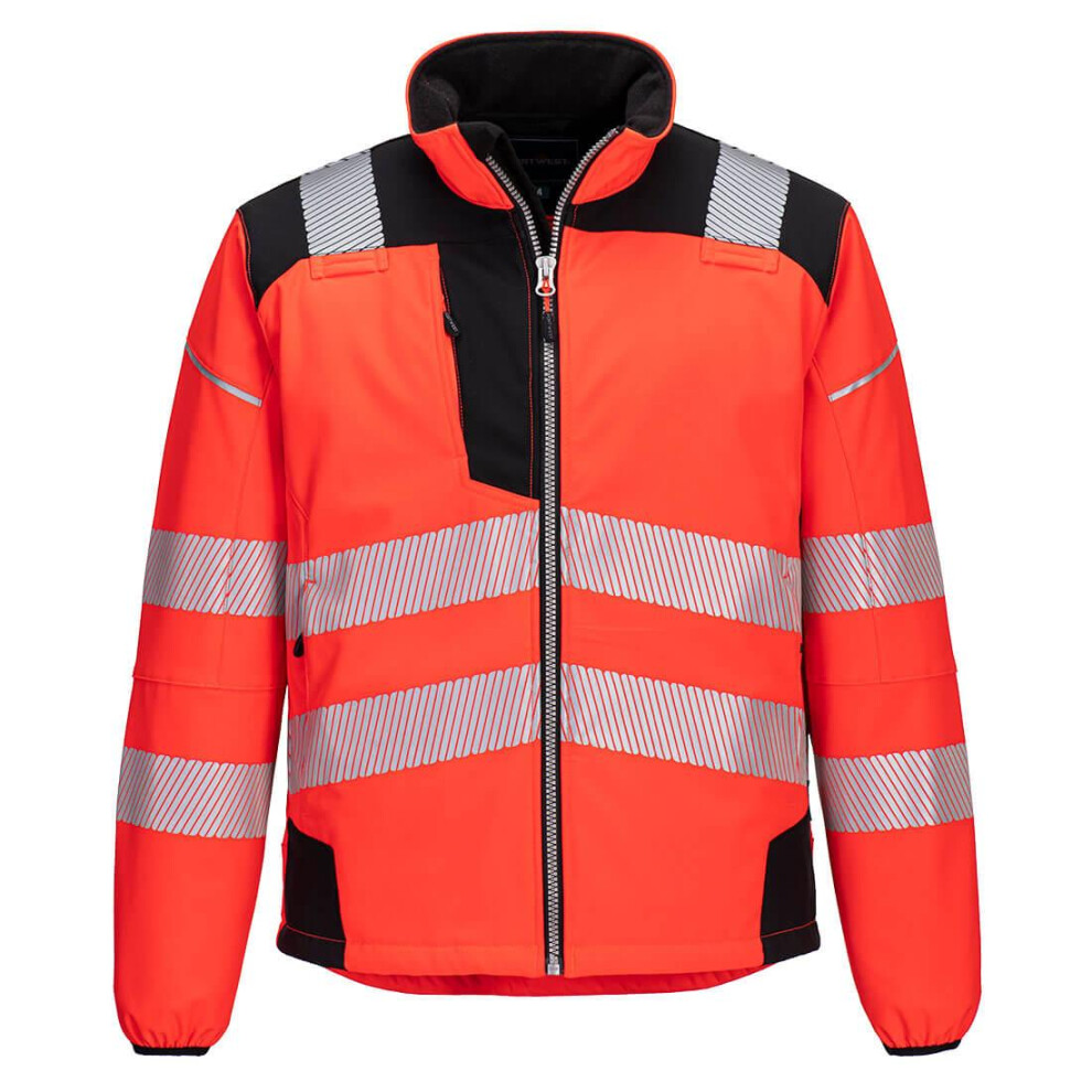 (XXL, Red/Black) Portwest Mens PW3 Softshell Hi-Vis Jacket