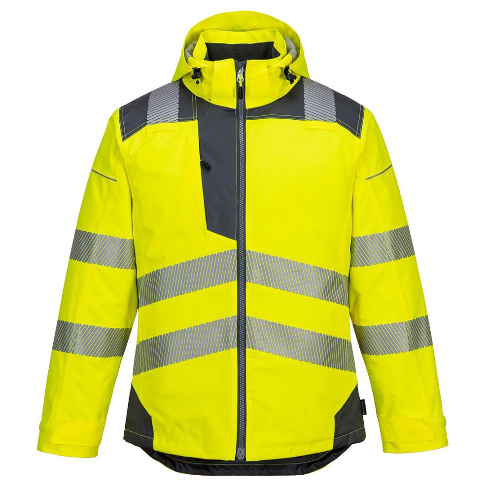 (XXL, Yellow/Grey) Portwest Mens PW3 Hi-Vis Winter Jacket