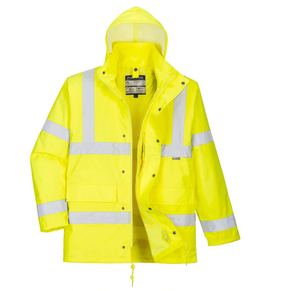 (XS, Yellow) Portwest Mens Hi-Vis 4 In 1 Traffic Jacket