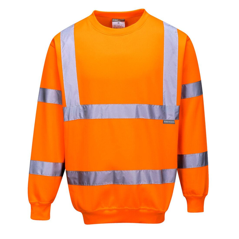 (L, Orange) Portwest Mens Hi-Vis Safety Sweatshirt