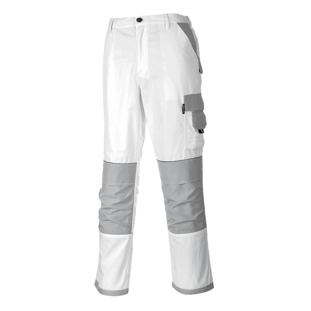 (3XL R, White) Portwest Mens Painters Pro Work Trousers