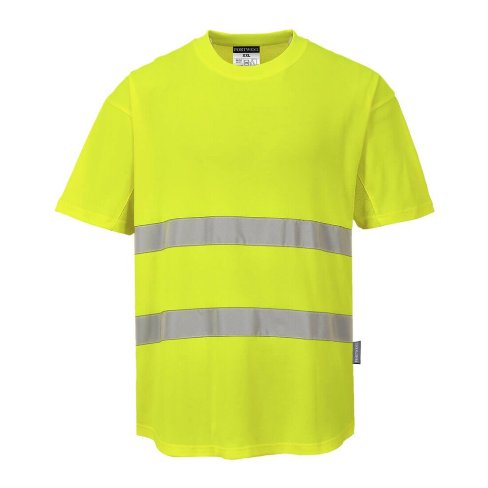 (XXL, Yellow) Portwest Mens Airflow Hi-Vis Comfort T-Shirt