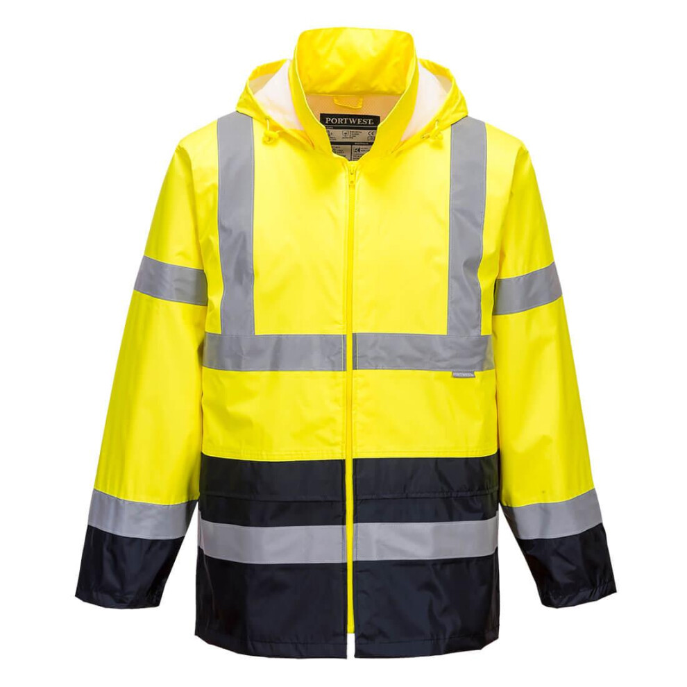 (M, Yellow/Navy) Portwest Mens H443 Contrast High-Vis Work Jacket