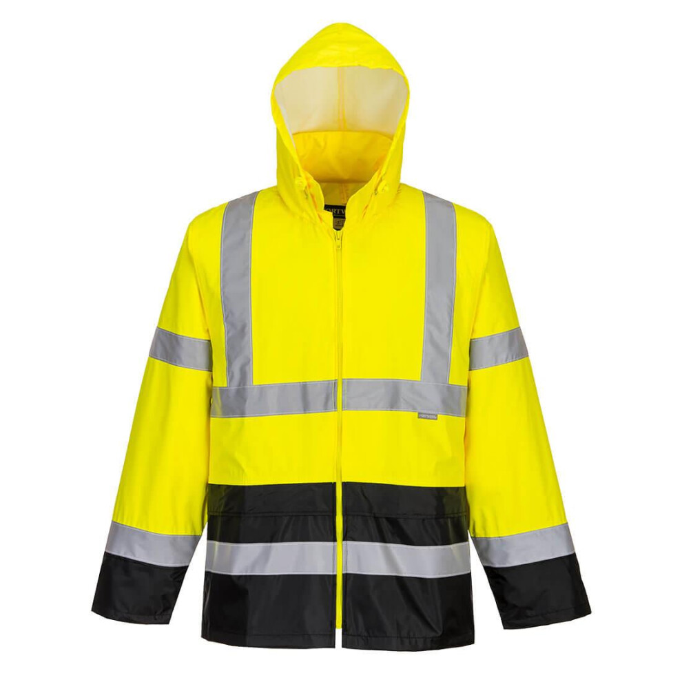 (4XL, Yellow/Black) Portwest Mens H443 Contrast High-Vis Work Jacket