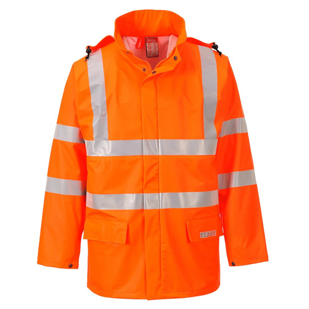 (3XL, Orange) Portwest Mens Hi-Vis Sealtex Flame Hi-Vis Reflective Jacket