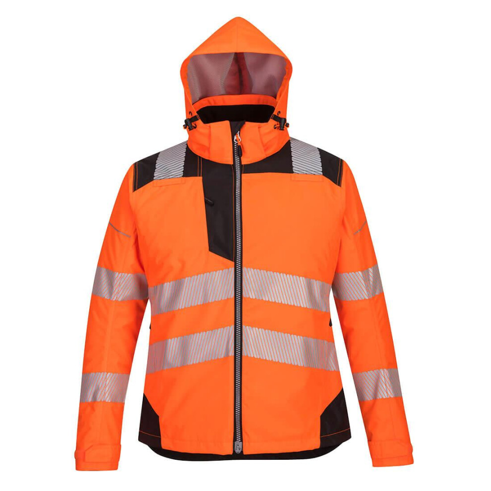 (XS, Orange/Black) Portwest Womens/Ladies PW3 Hi-Vis Safety Jacket