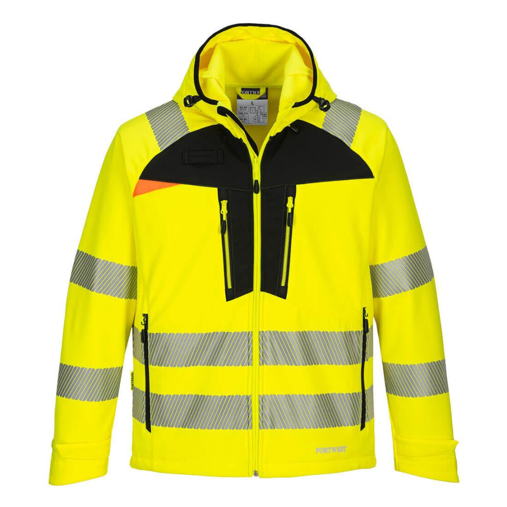 (3XL, Yellow/Black) Portwest Mens DX4 Softshell Hi-Vis Jacket