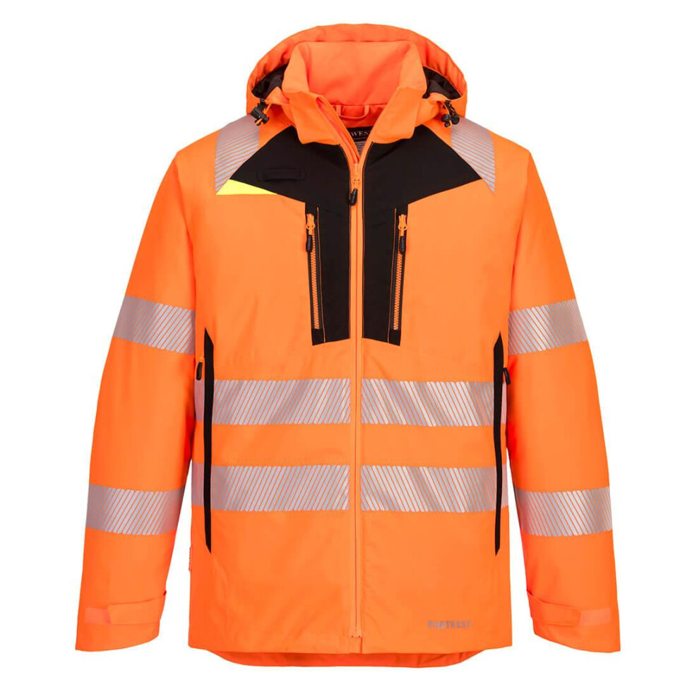 (S, Orange/Black) Portwest Mens DX4 Hi-Vis Winter Jacket