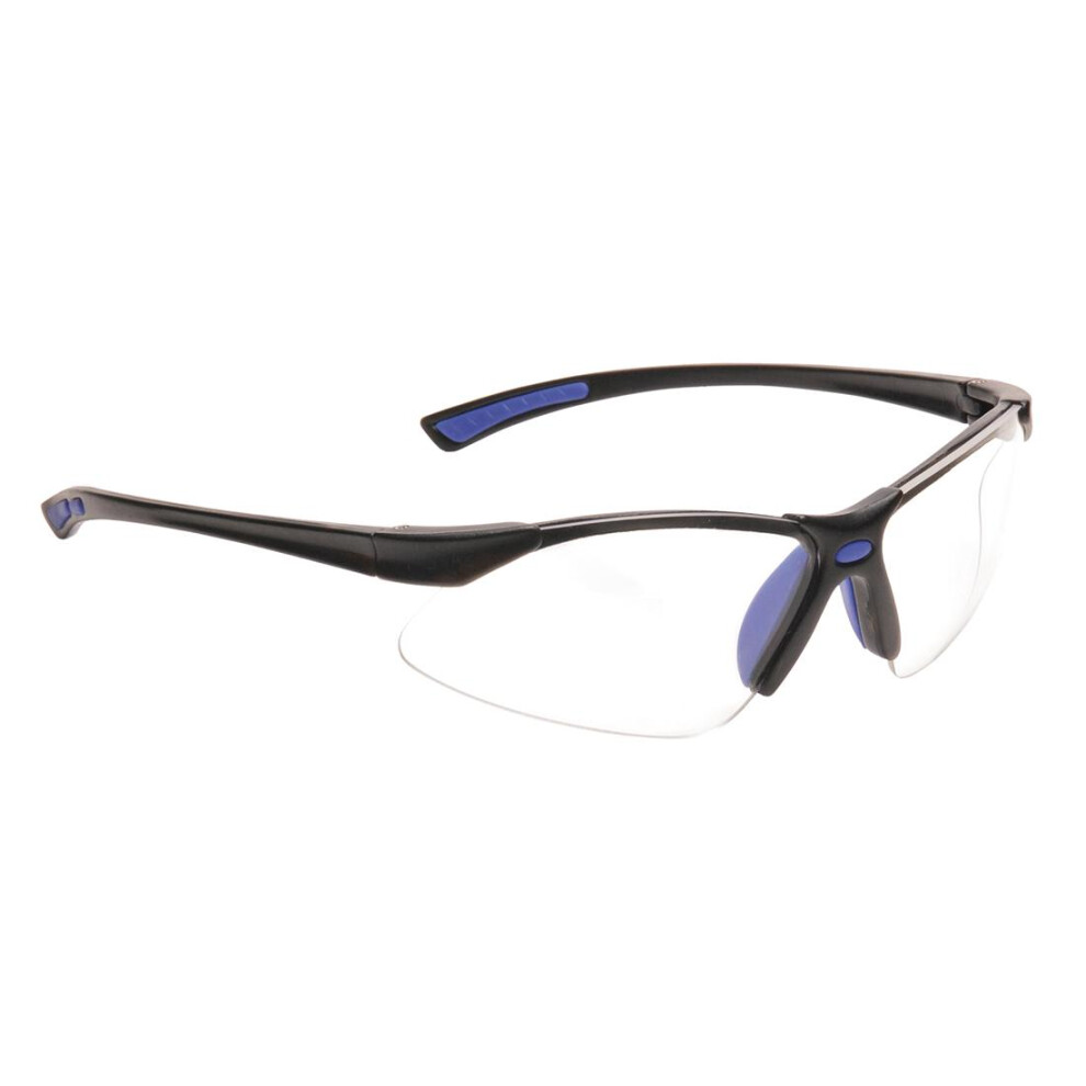 (One Size, Blue/Black) Portwest Unisex Adult Bold Pro Safety Glasses