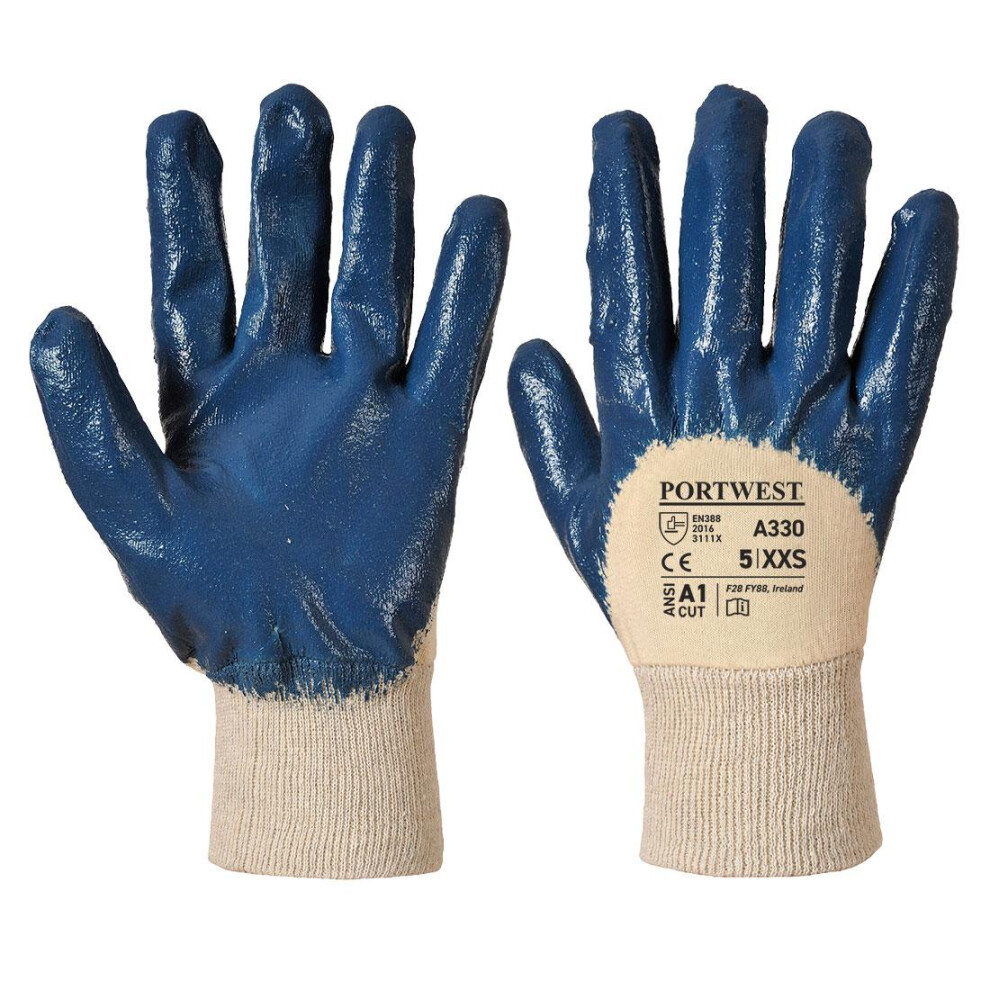 (XL, Navy) Portwest Unisex Adult A330 Lightweight Nitrile Safety Gloves