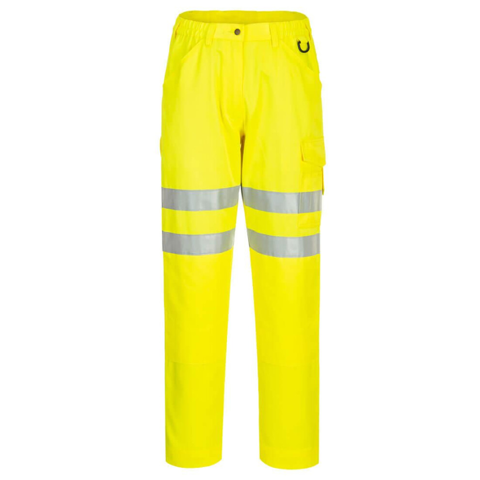 (44R, Yellow) Portwest Mens Eco Friendly Hi-Vis Work Trousers