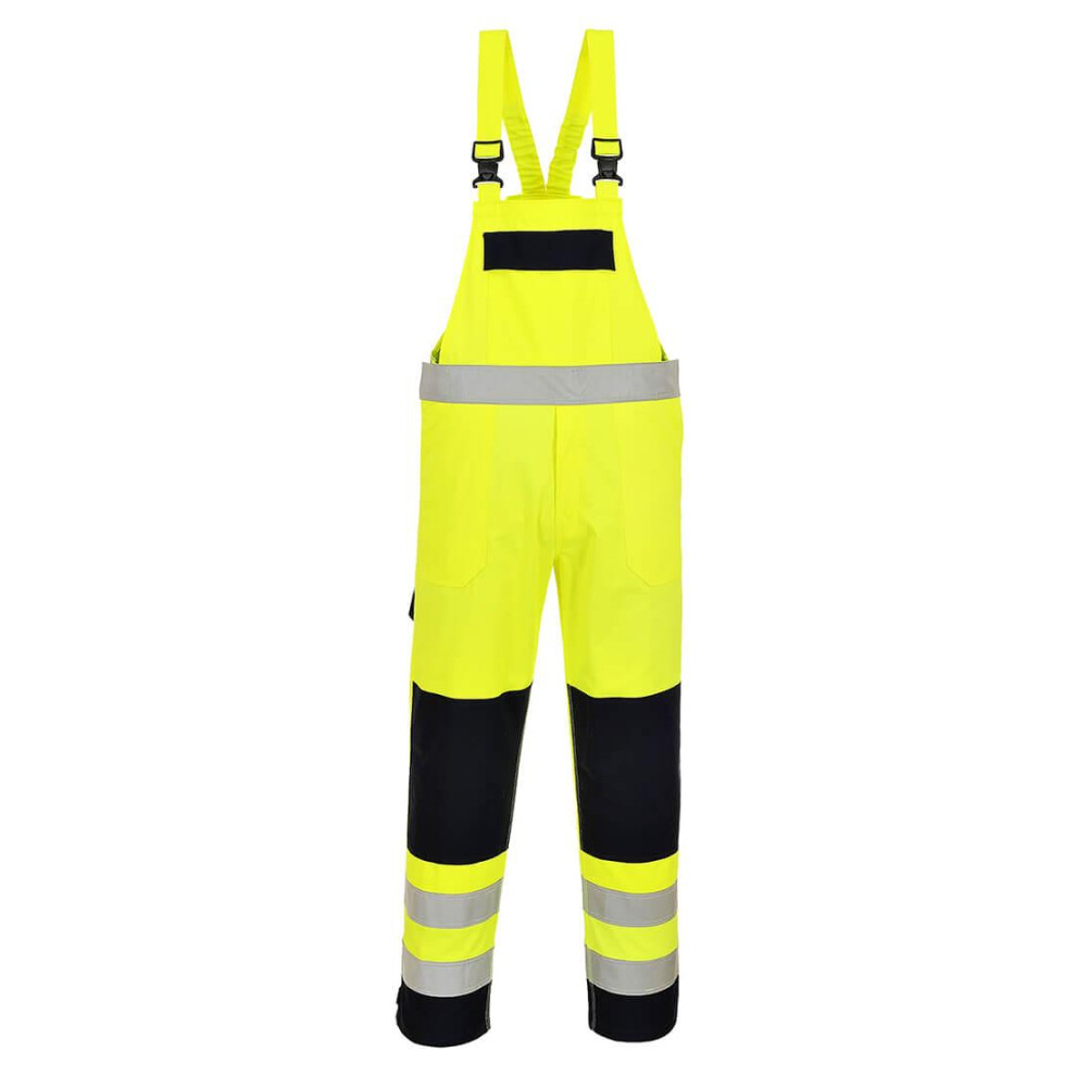 (S R, Yellow/Navy) Portwest Mens Hi-Vis Multi-Norm Bib And Brace Trouser