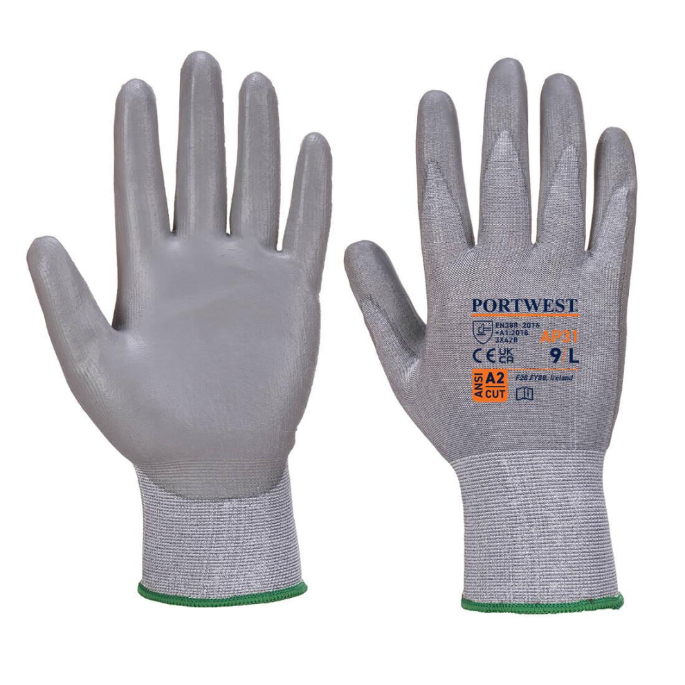 (XL, Black/Grey) Portwest Unisex Adult AP31 Senti Lite Cut Resistant Glove