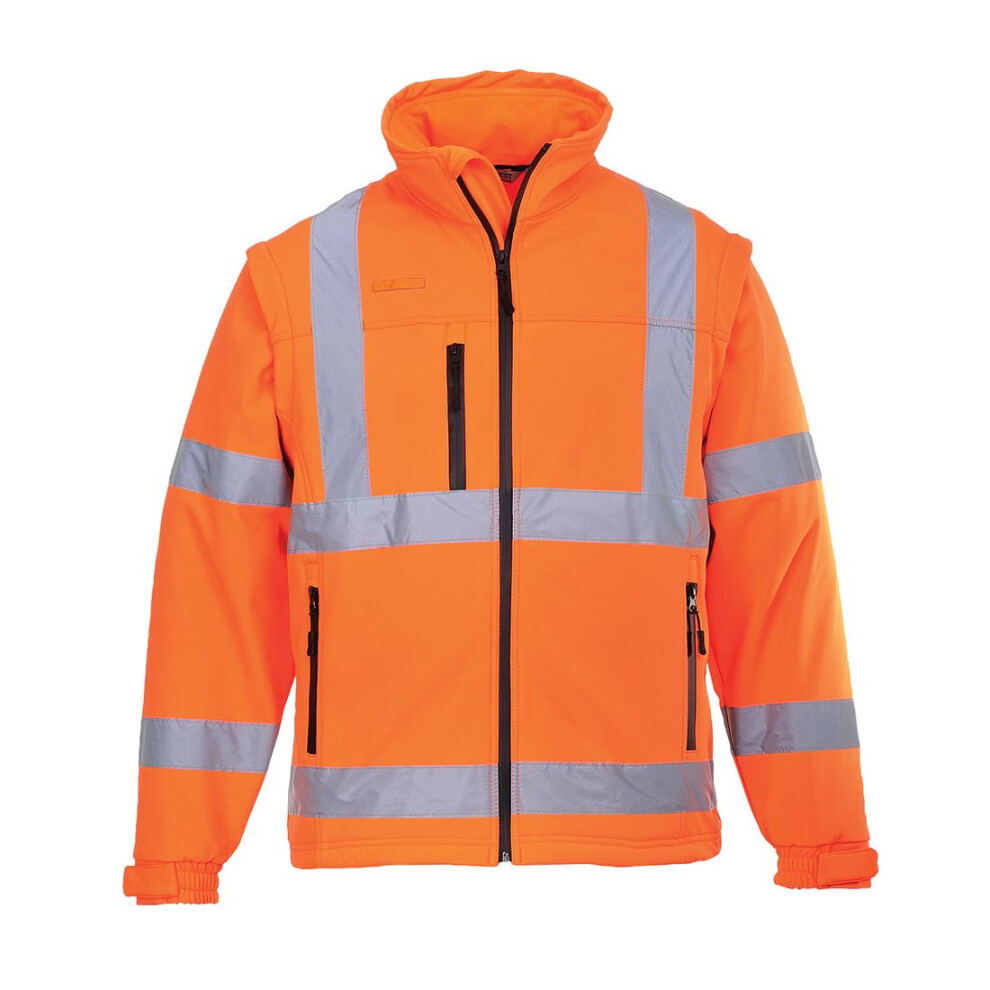 (XL, Orange) Portwest Mens 2 In 1 High-Vis Soft Shell Jacket