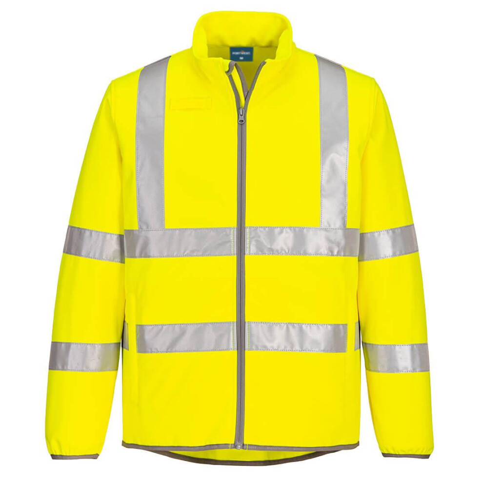 (XXL, Yellow) Portwest Mens Hi-Vis Eco Friendly 2 Layer Soft Shell Jacket