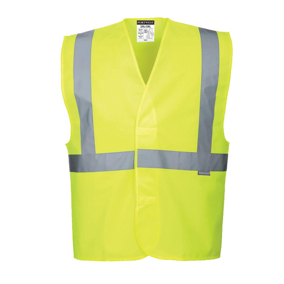 (XXL-3XL, Yellow) Portwest Mens Band & Brace Hi-Vis Vest