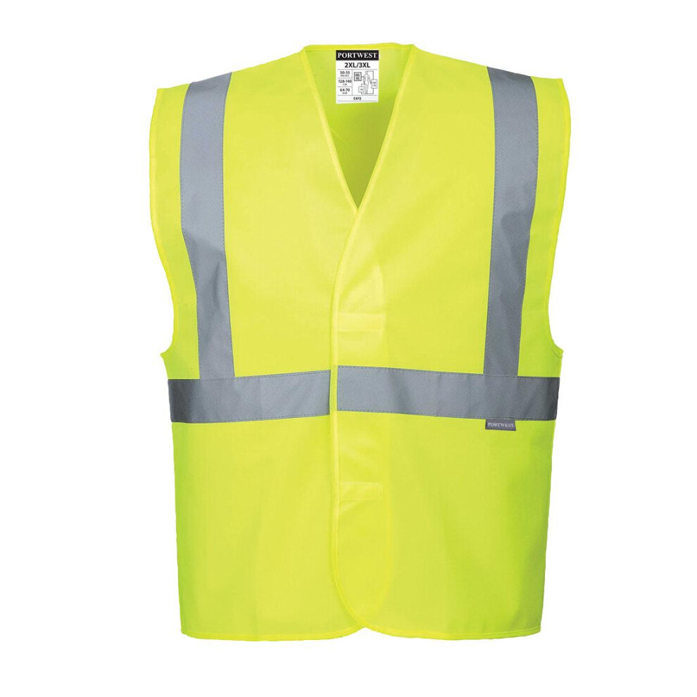 (L-XL, Yellow) Portwest Mens Band & Brace Hi-Vis Vest