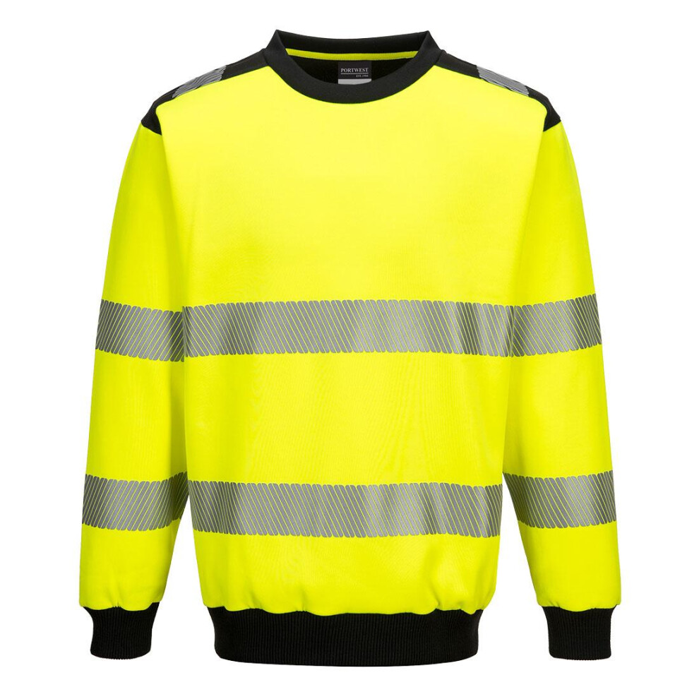 (3XL, Yellow/Black) Portwest Mens PW3 Hi-Vis Sweatshirt