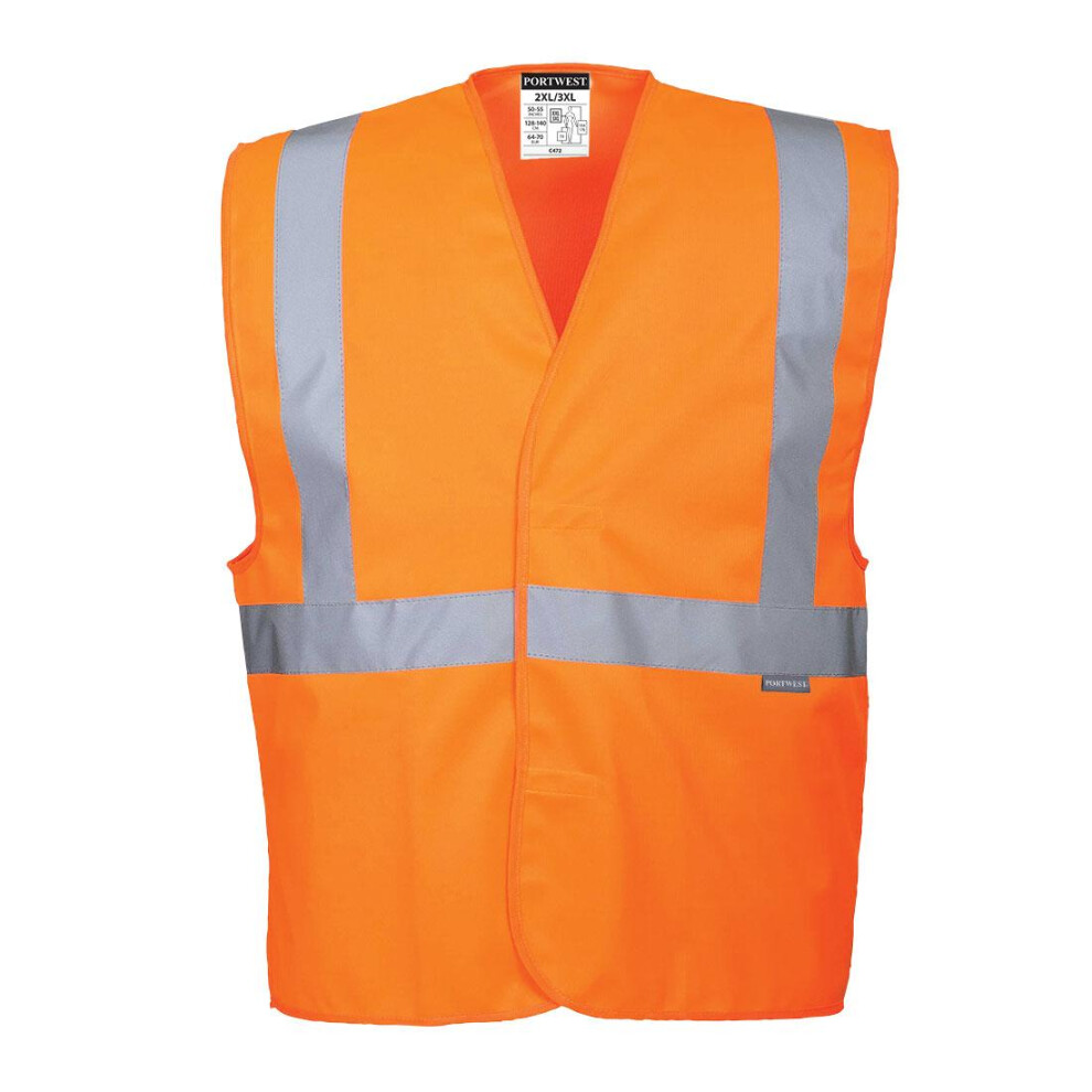 (S-M, Orange) Portwest Mens Band & Brace Safety Hi-Vis Vest