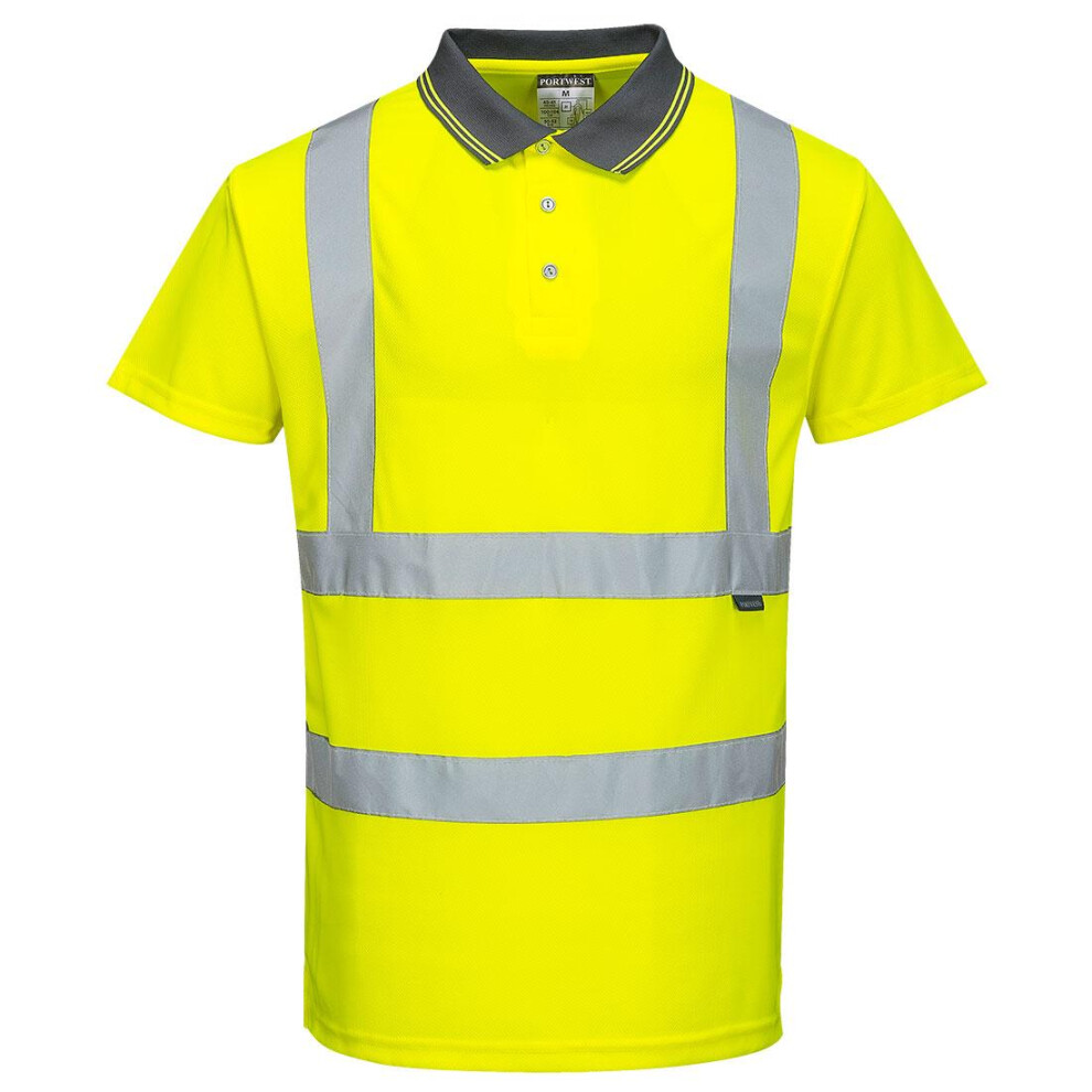 (XL, Yellow) Portwest Mens Hi-Vis Polo Shirt