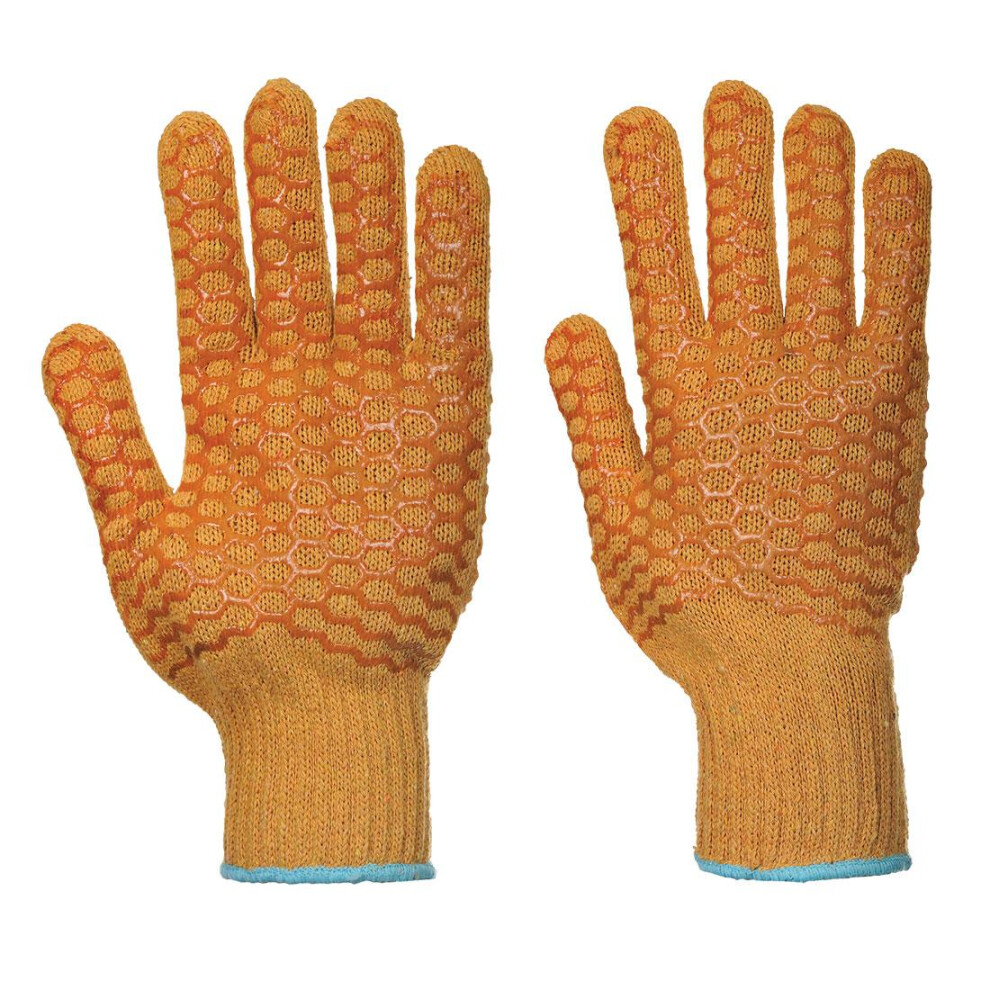 (M, Orange) Portwest Unisex Adult Criss-Cross Grip Gloves