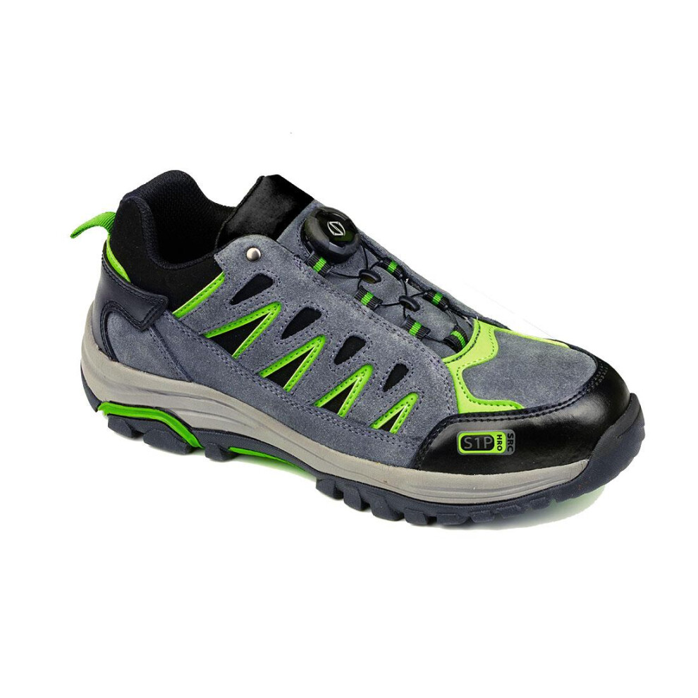 (6 UK, Grey/Green) Portwest Mens Steelite Suede Wire Lace Safety Trainers