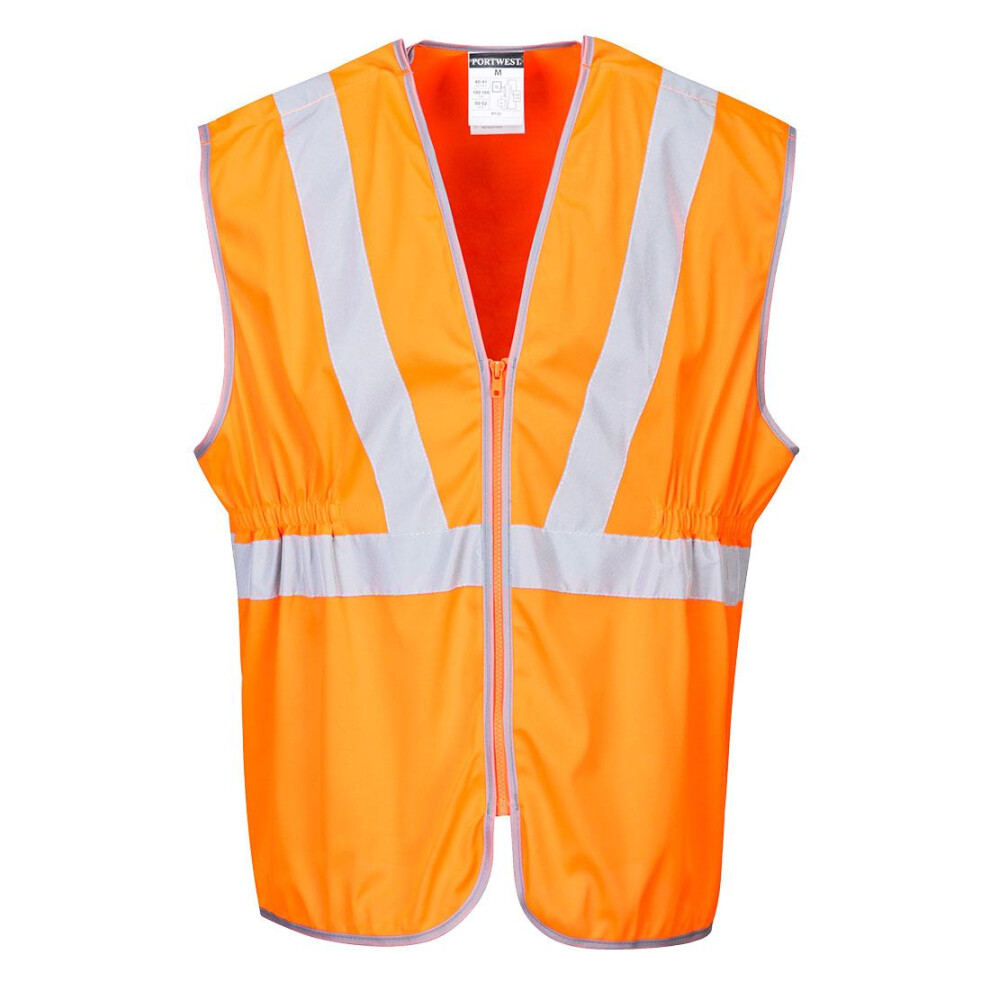 (XL, Orange) Portwest Mens Long Length Safety Hi-Vis Vest