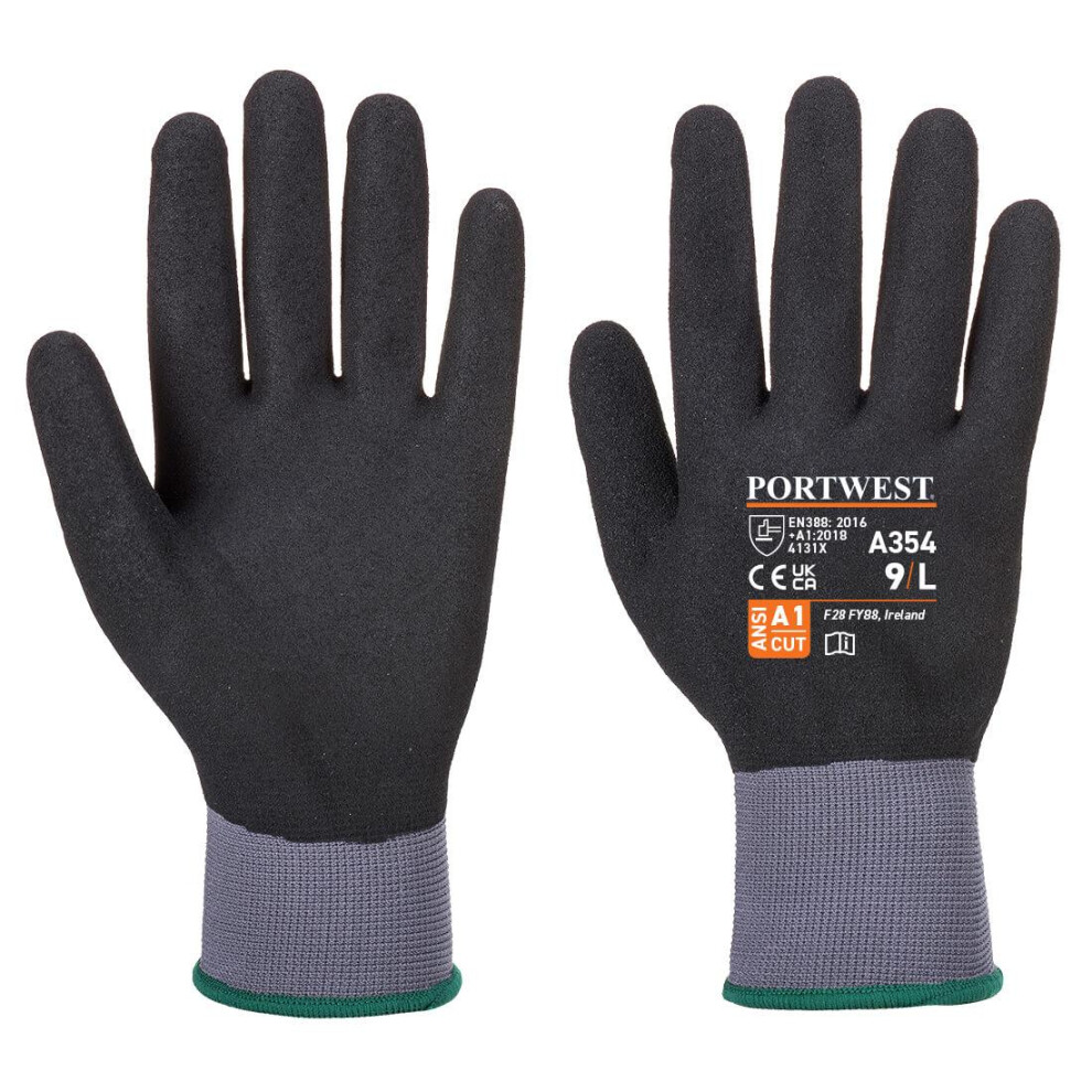 (S, Black) Portwest Unisex Adult A354 DermiFlex Ultra Pro Grip Gloves