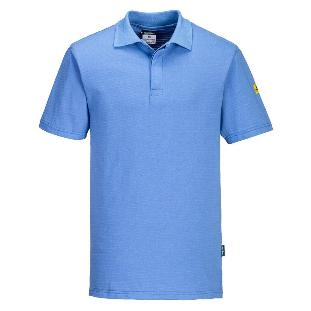 (XL, Hamilton Blue) Portwest Mens Anti-Static Polo Shirt