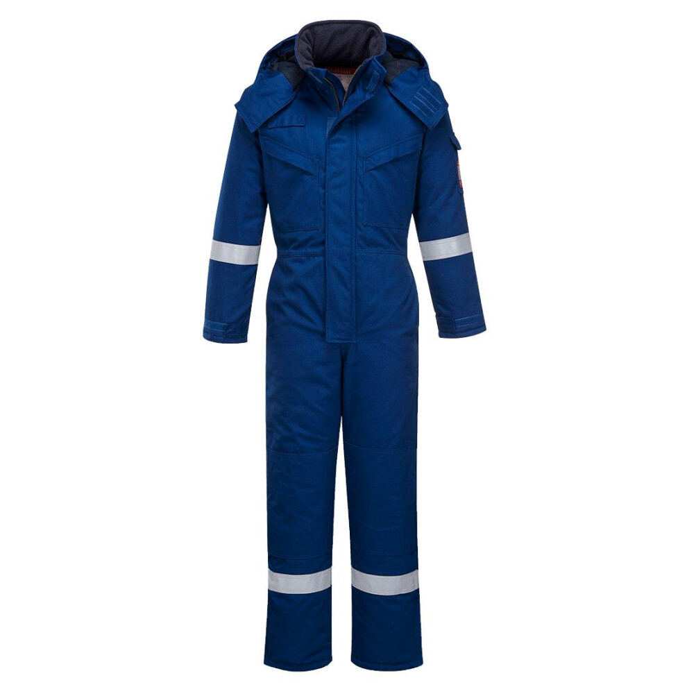 (L R, Royal Blue) Portwest Unisex Adult Flame Resistant Anti-Static Winter Overalls