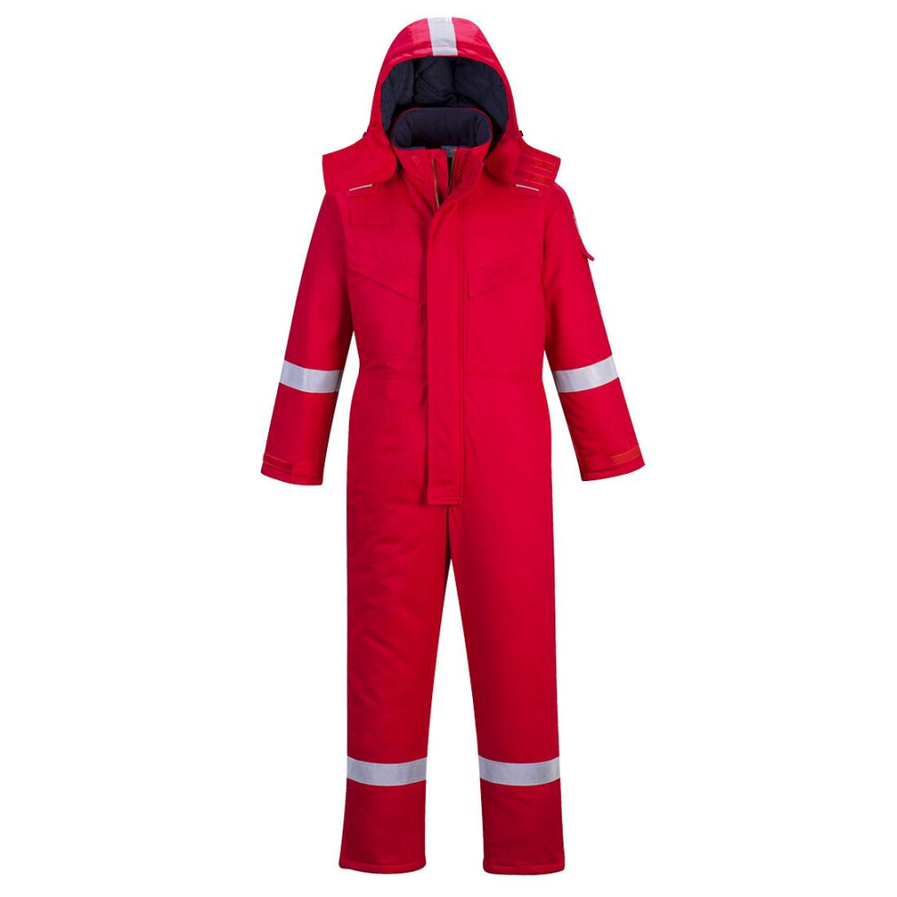 (XXL R, Red) Portwest Unisex Adult Flame Resistant Anti-Static Winter Overalls