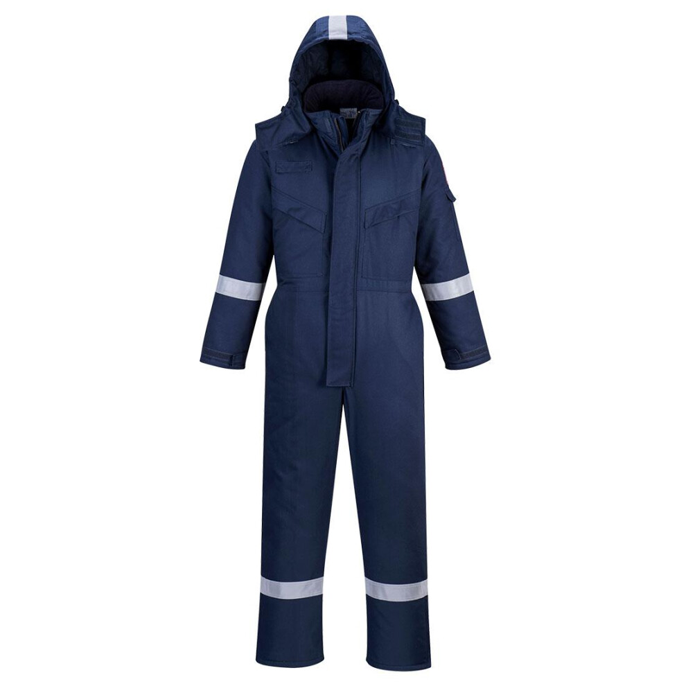 (XXL T, Navy) Portwest Unisex Adult Flame Resistant Anti-Static Winter Overalls