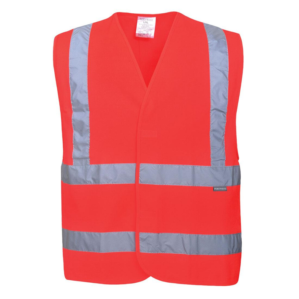 (S-M, Red) Portwest Mens Band & Brace Hi-Vis Vest