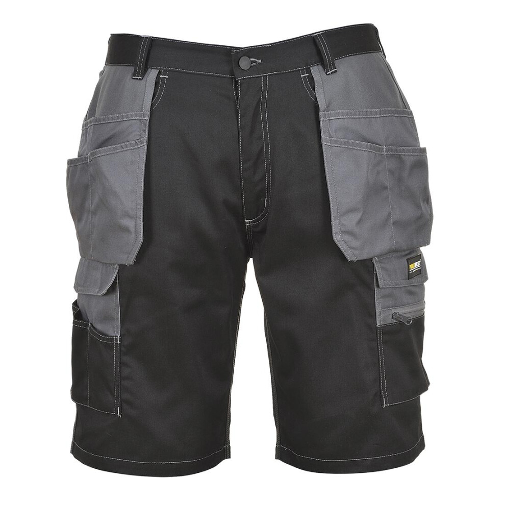 (S, Black/Zoom Grey) Portwest Mens Granite Holster Pocket Shorts