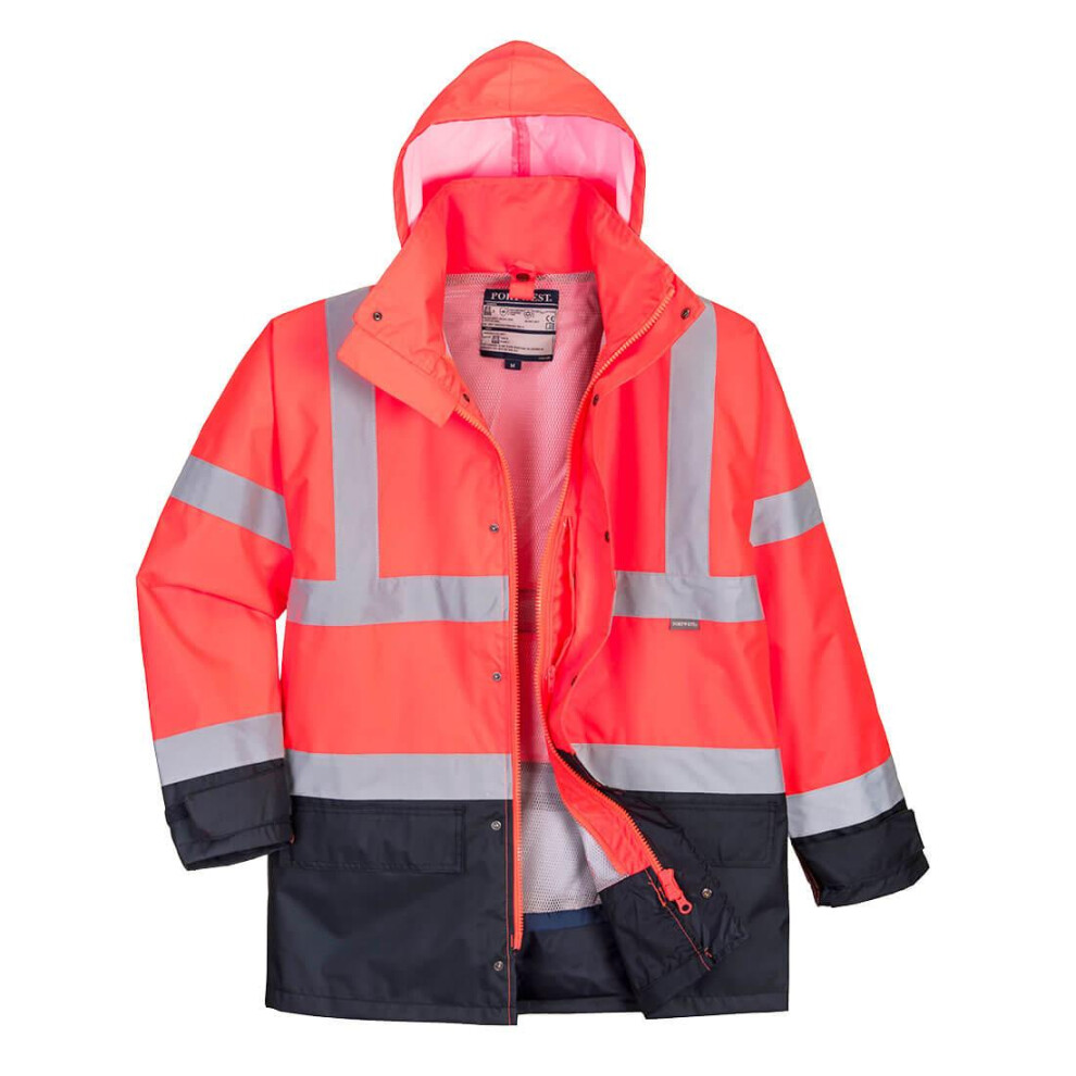 (XS, Red/Navy) Portwest Mens Executive 5 In 1 Hi-Vis Jacket