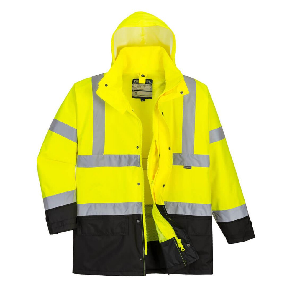 (XXL, Yellow/Black) Portwest Mens Executive 5 In 1 Hi-Vis Jacket