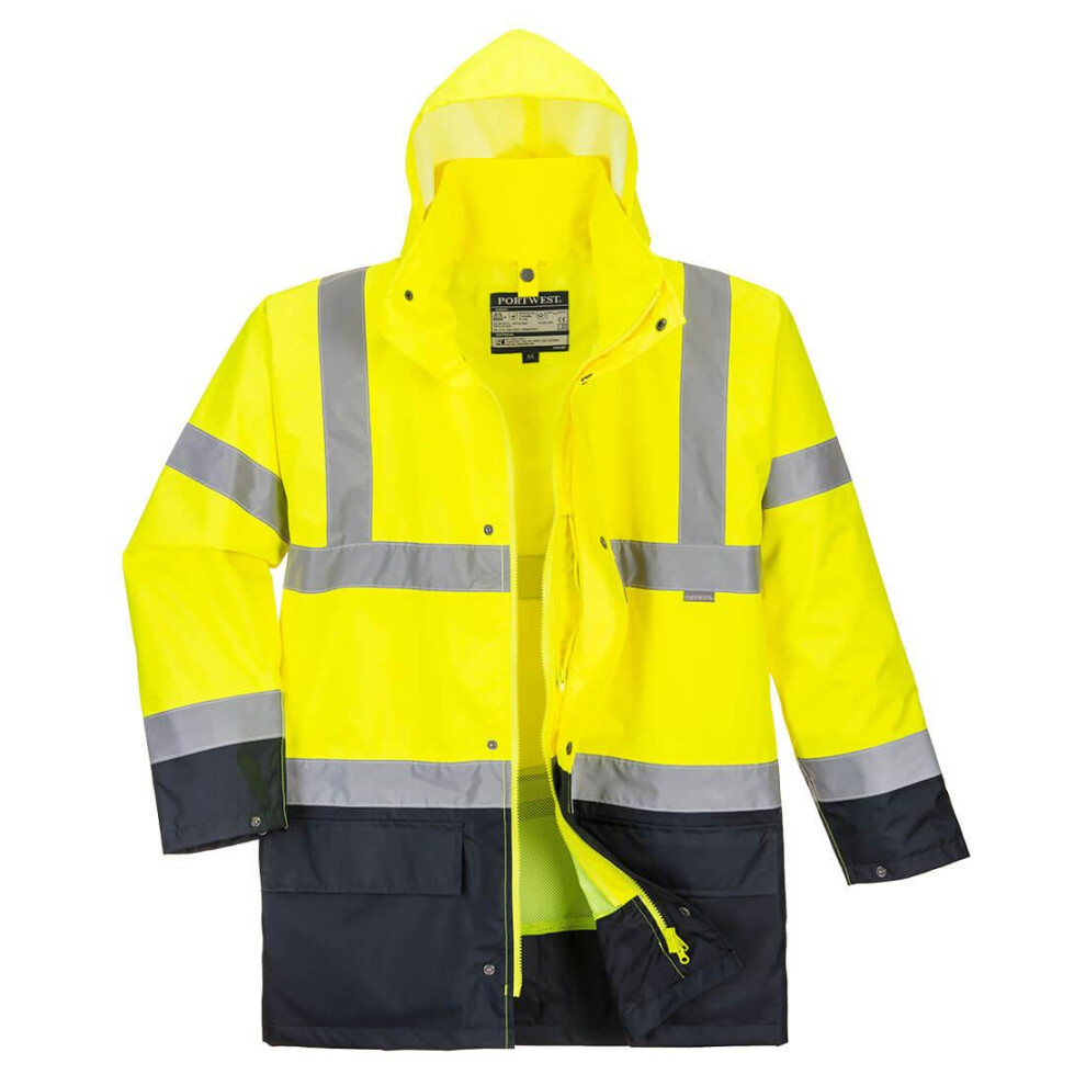 (M, Yellow/Black) Portwest Mens Essential 5 In 1 Hi-Vis Jacket