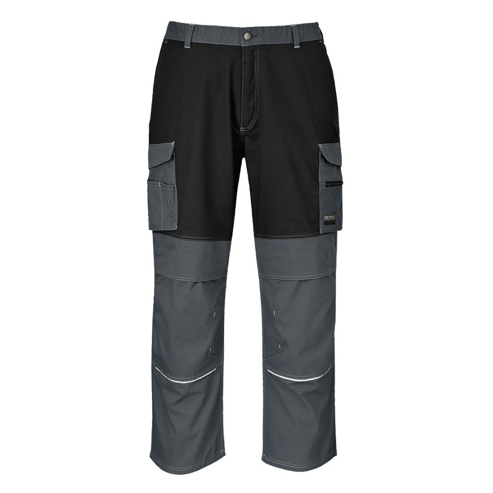 (3XL, Zoom Grey/Black) Portwest Mens Granite Work Trousers